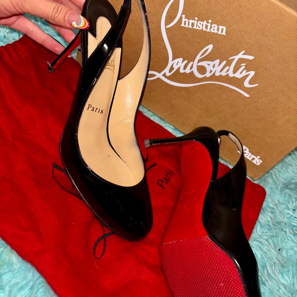 Christian Louboutin Black Slingback Heels